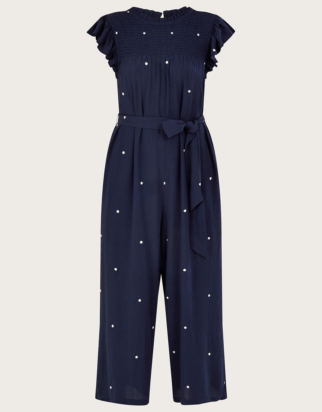 Embroidered Spot Jumpsuit Blue Jumpsuits Monsoon Global