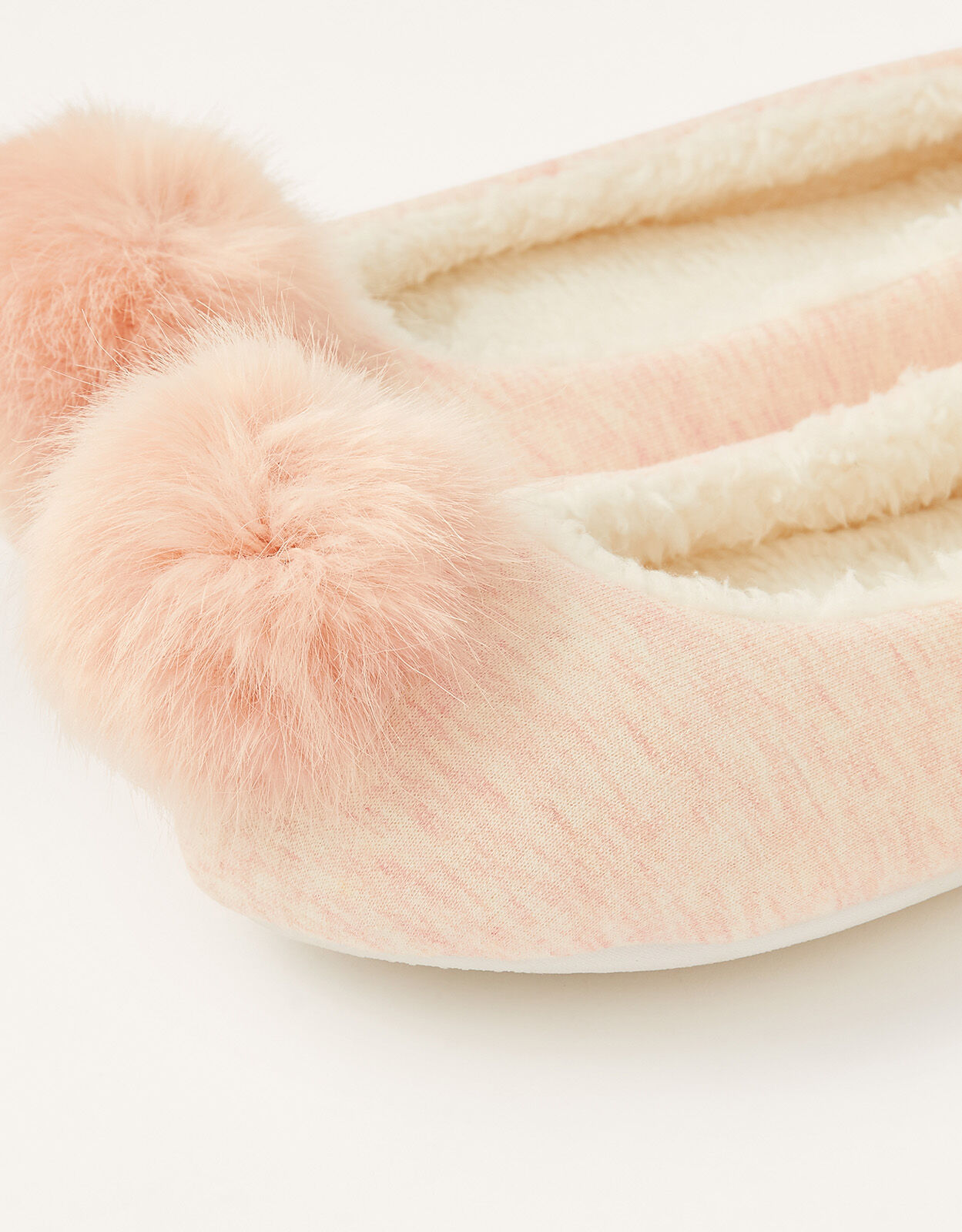 Fluffy Pom Pom Ballerina Slippers Pink Women s Shoes Monsoon Global
