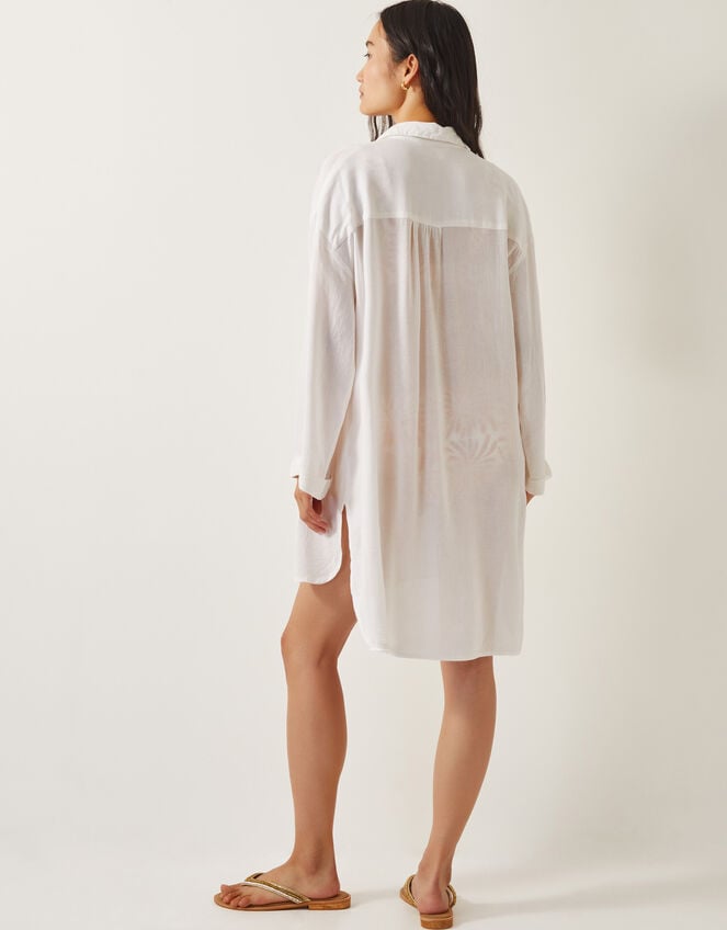 Esme Beach Shirt Dress, White (WHITE), large