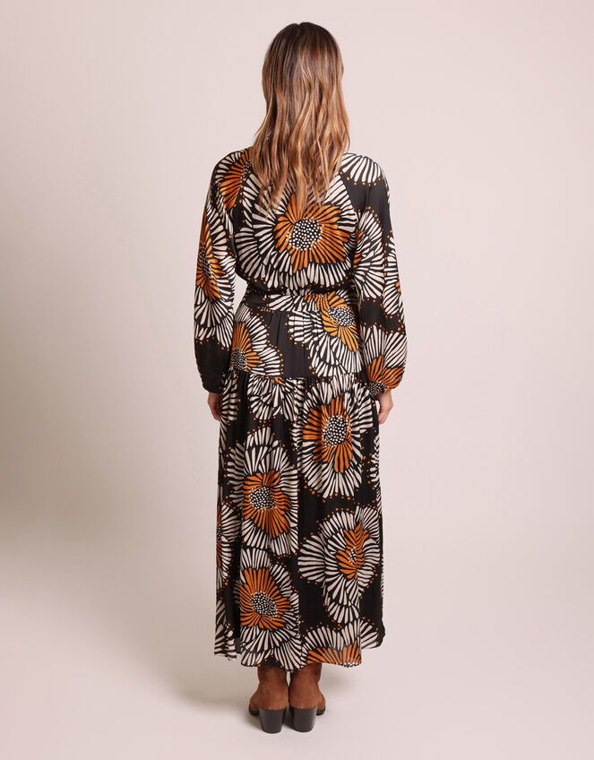 Traffic People Blame Floaty Floral Maxi Dress, Black (BLACK), large