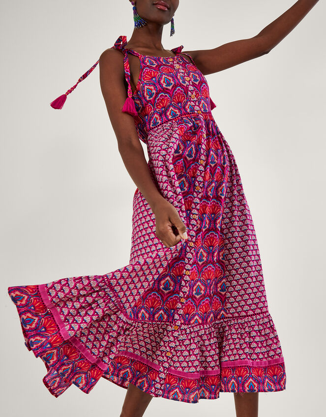 Octavia Fan Print Dress, Pink (PINK), large