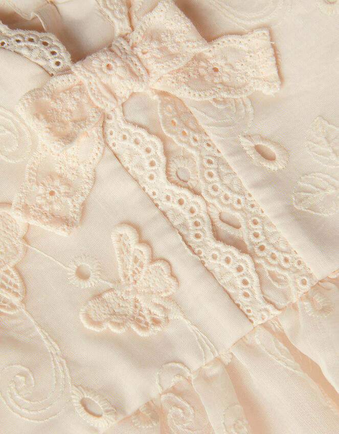 Baby Beryl Butterfly Broderie Dress, Orange (PEACH), large