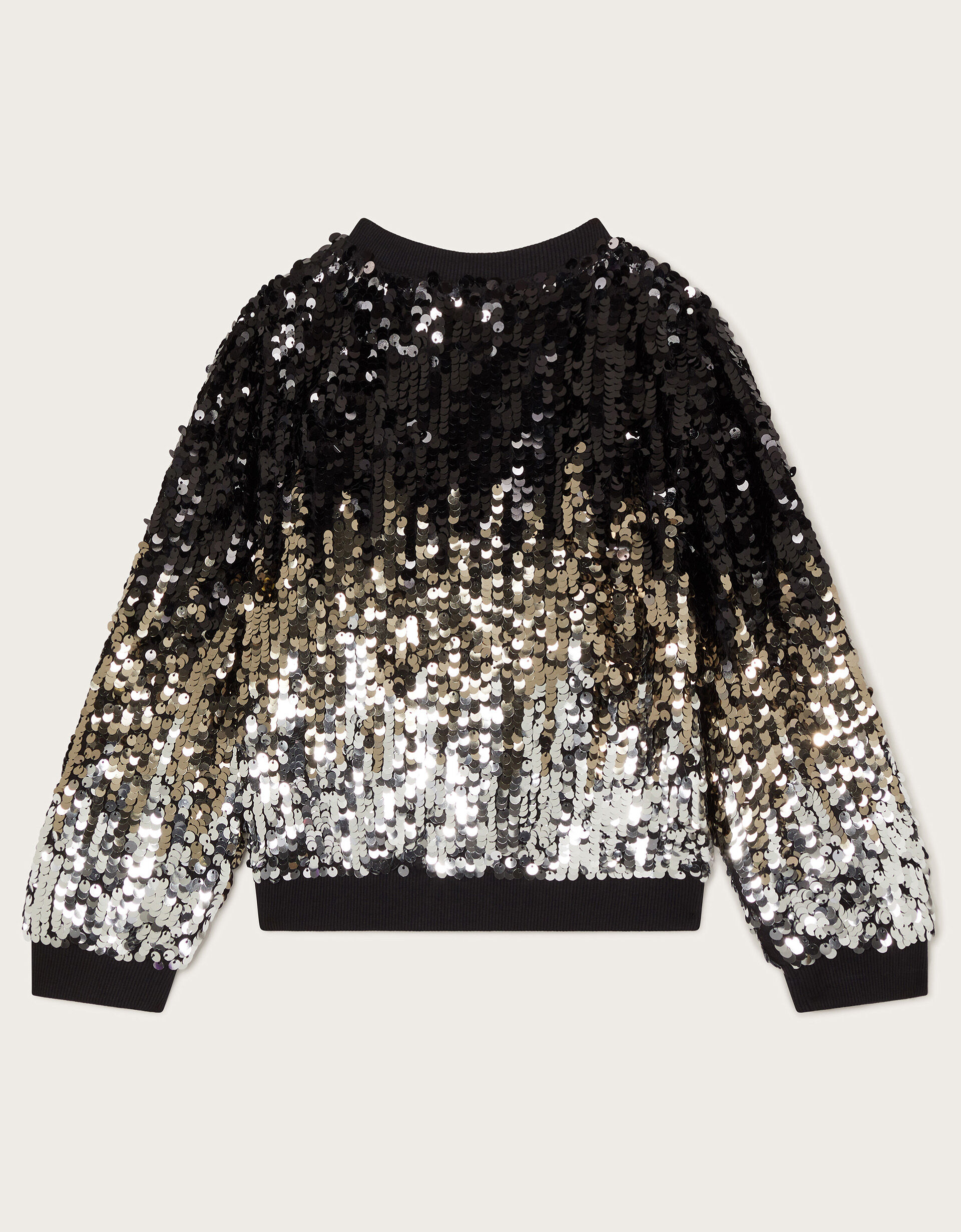 Sequin bomber jacket black sale