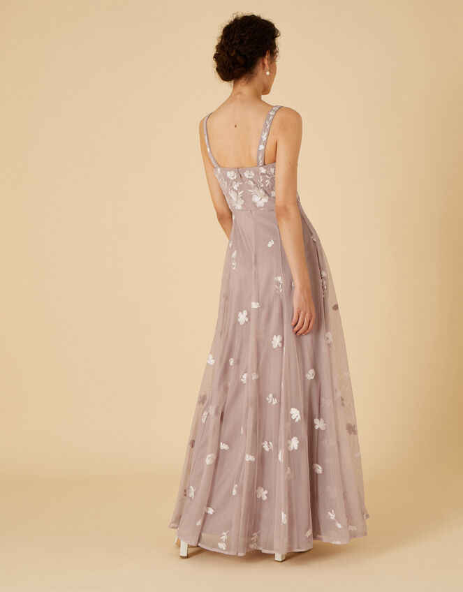 Square Neck Embellished Maxi Dress, Pink (PINK), large