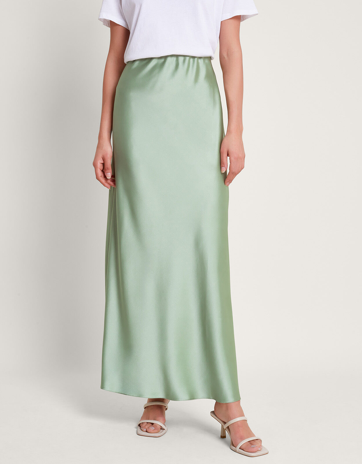 Sofia Satin Maxi Skirt Green