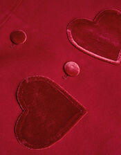 Baby Heart Velvet Pocket Coat, Red (RED), large