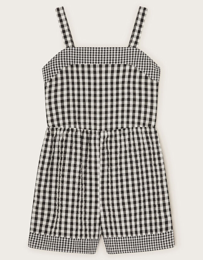 Gingham Playsuit , Black (BLACK), large