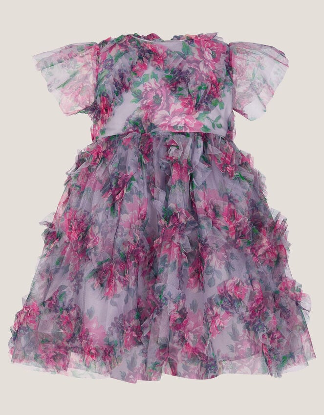 Baby Roma Peony Ruffle Party Dress, Purple (LILAC), large