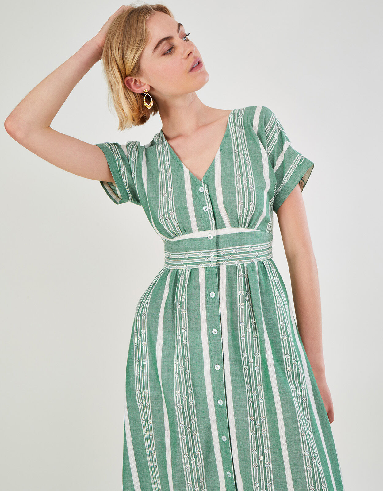 Monsoon striped dress cheap