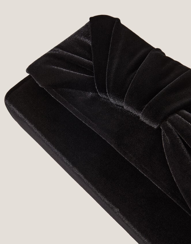 Mia Pleat Velvet Clutch Bag, , large