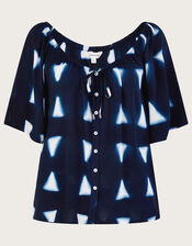 Batik Triangle Top in LENZING™ ECOVERO™, Blue (NAVY), large