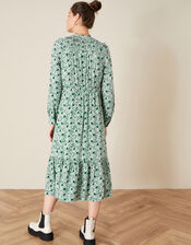 Frida Floral Print Dress, Green (GREEN), large