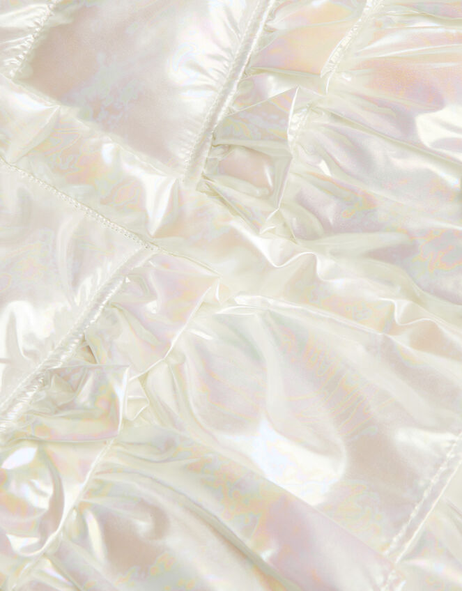 Marble Effect Metallic Padded Coat, Ivory (IVORY), large