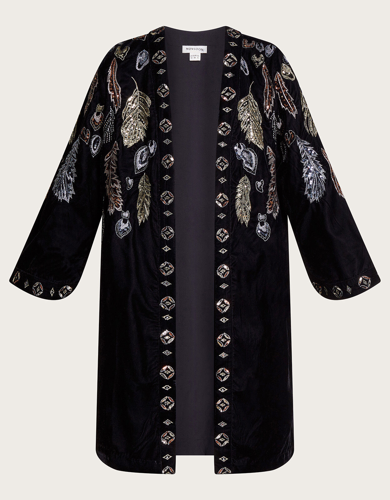 Fenix Embroidered Kimono Black