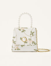 Belle Embellished Pearl Handle Bag, , large