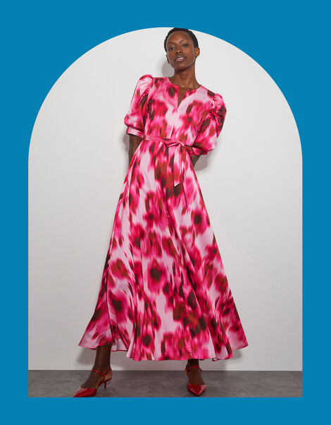 Crās Abstract Floral Maxi Dress, Pink (PINK), large