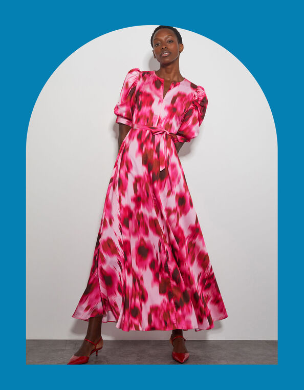 Crās Abstract Floral Maxi Dress, Pink (PINK), large