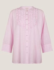 Laura Ruffle Stripe Shirt, Pink (PINK), large