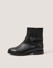Elie Leather Ankle Boots, Black (BLACK), large