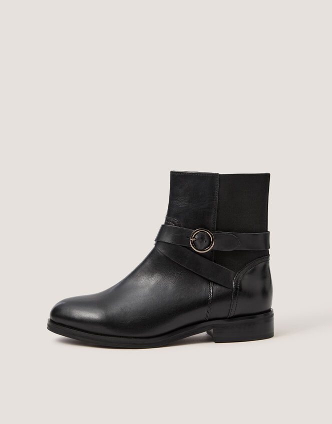 Elie Leather Ankle Boots, Black (BLACK), large