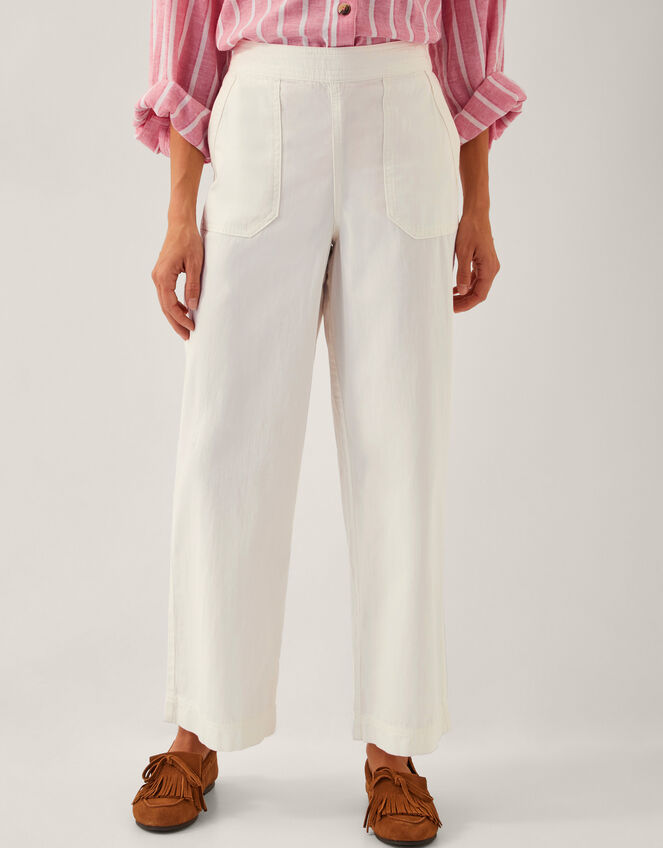 Harper Regular Wide Leg Jeans, Ecru (ECRU), large