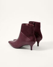 Mixed Material Ankle Boots, Red (BURGUNDY), large