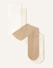 Baby Sparkly Nylon Tights Set of Two, Gold (GOLD), large