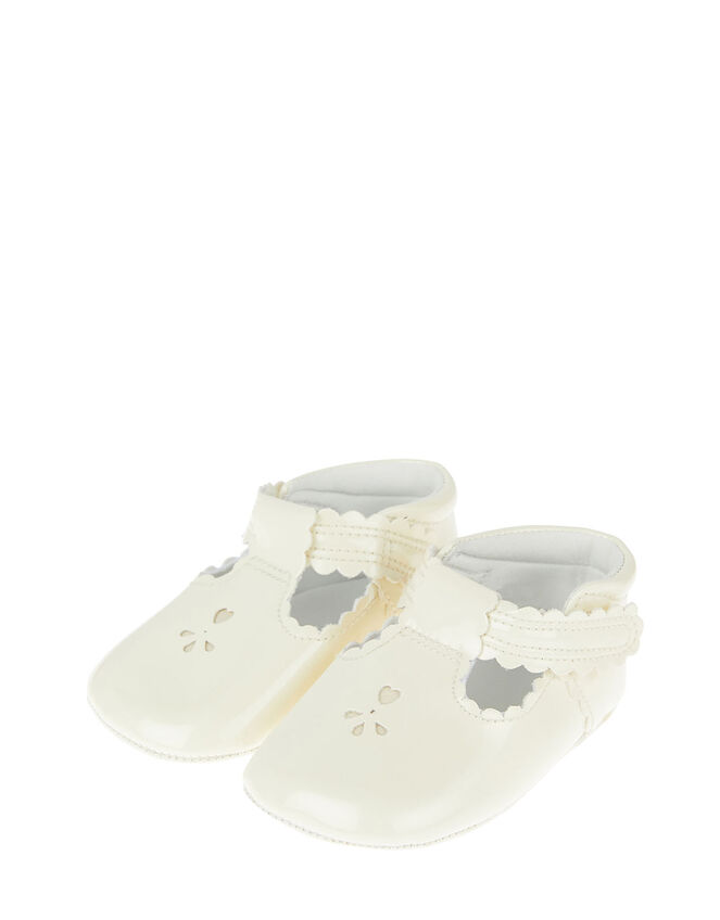Patent Cutwork Booties, Ivory (IVORY), large