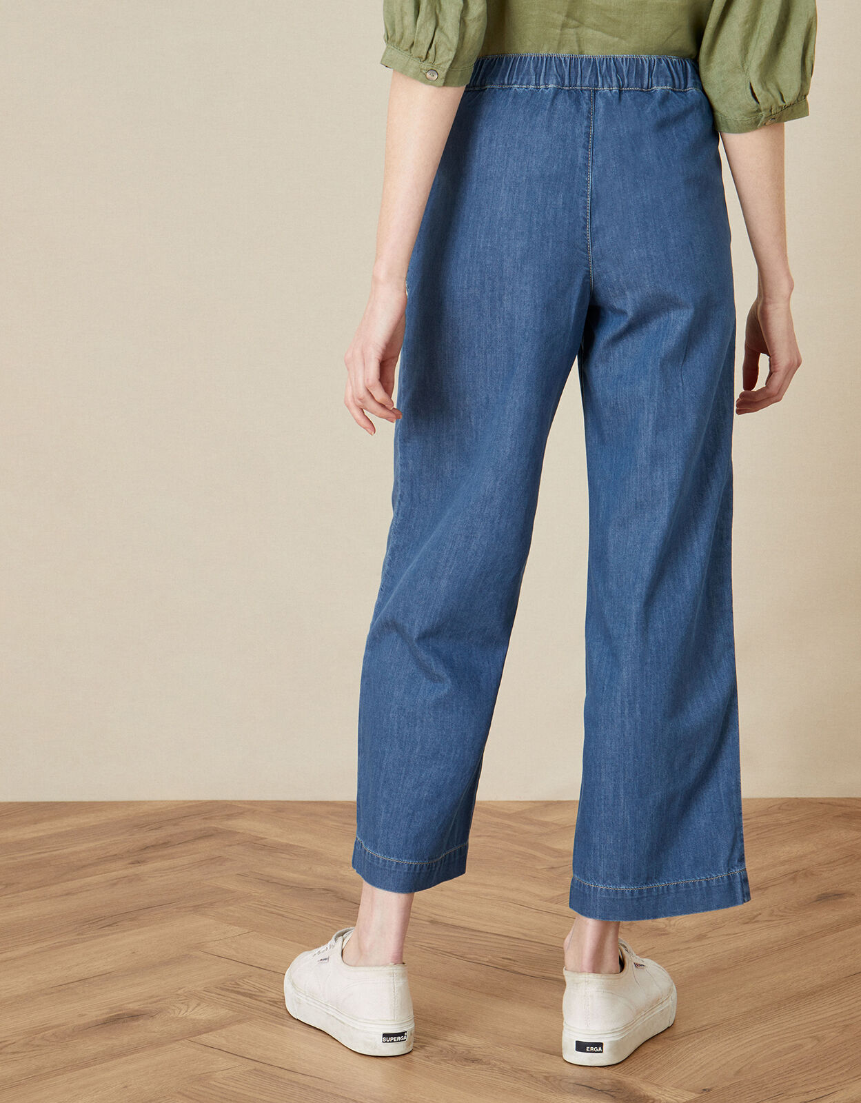 Harper Denim Pull On Trousers Blue