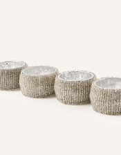 Beaded Napkin Ring Set, , large