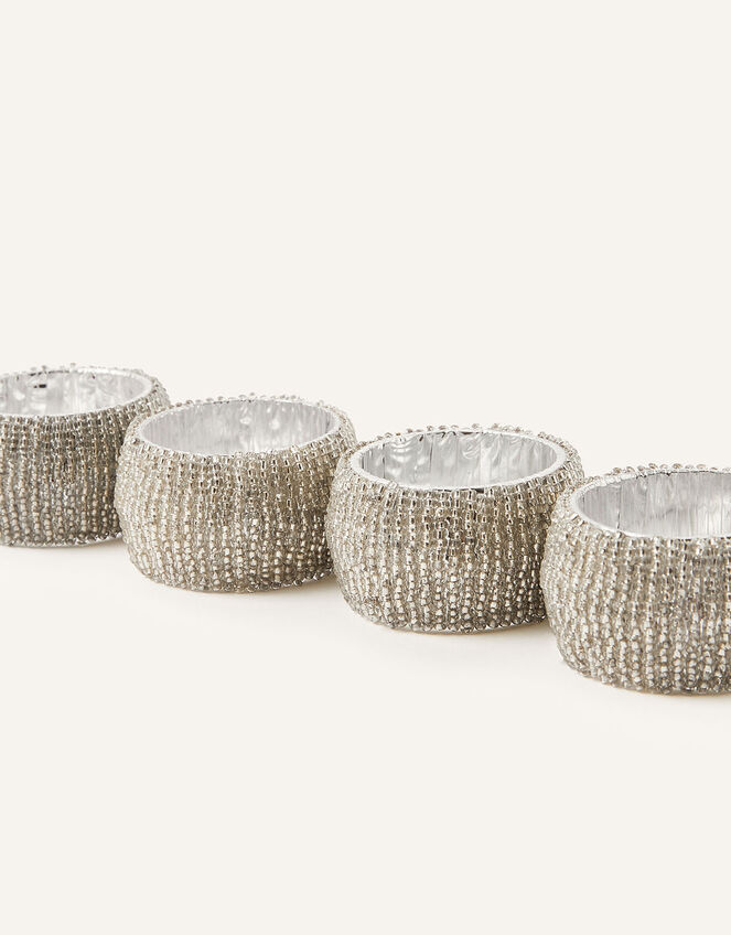 Beaded Napkin Ring Set, , large