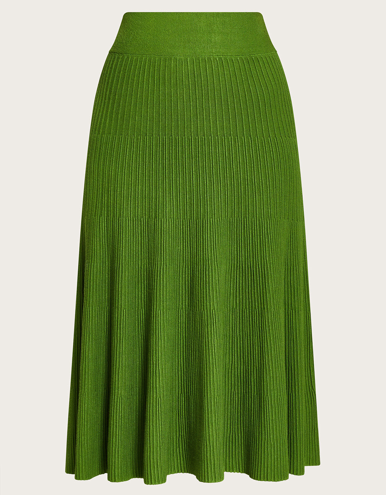 Green pleated top knit skirt