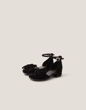 Velvet Bow Two-Part Heels, Black (BLACK), large