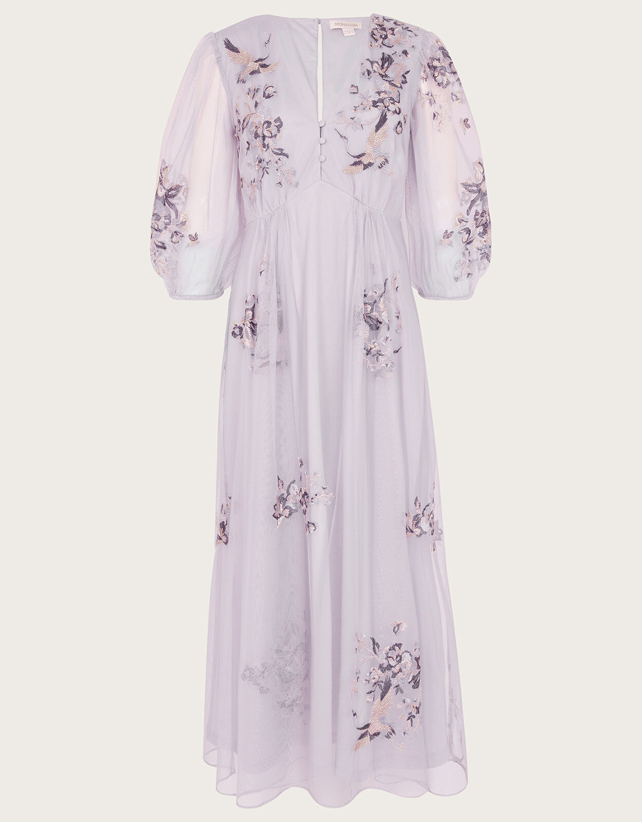 Lavender embroidered dress hot sale