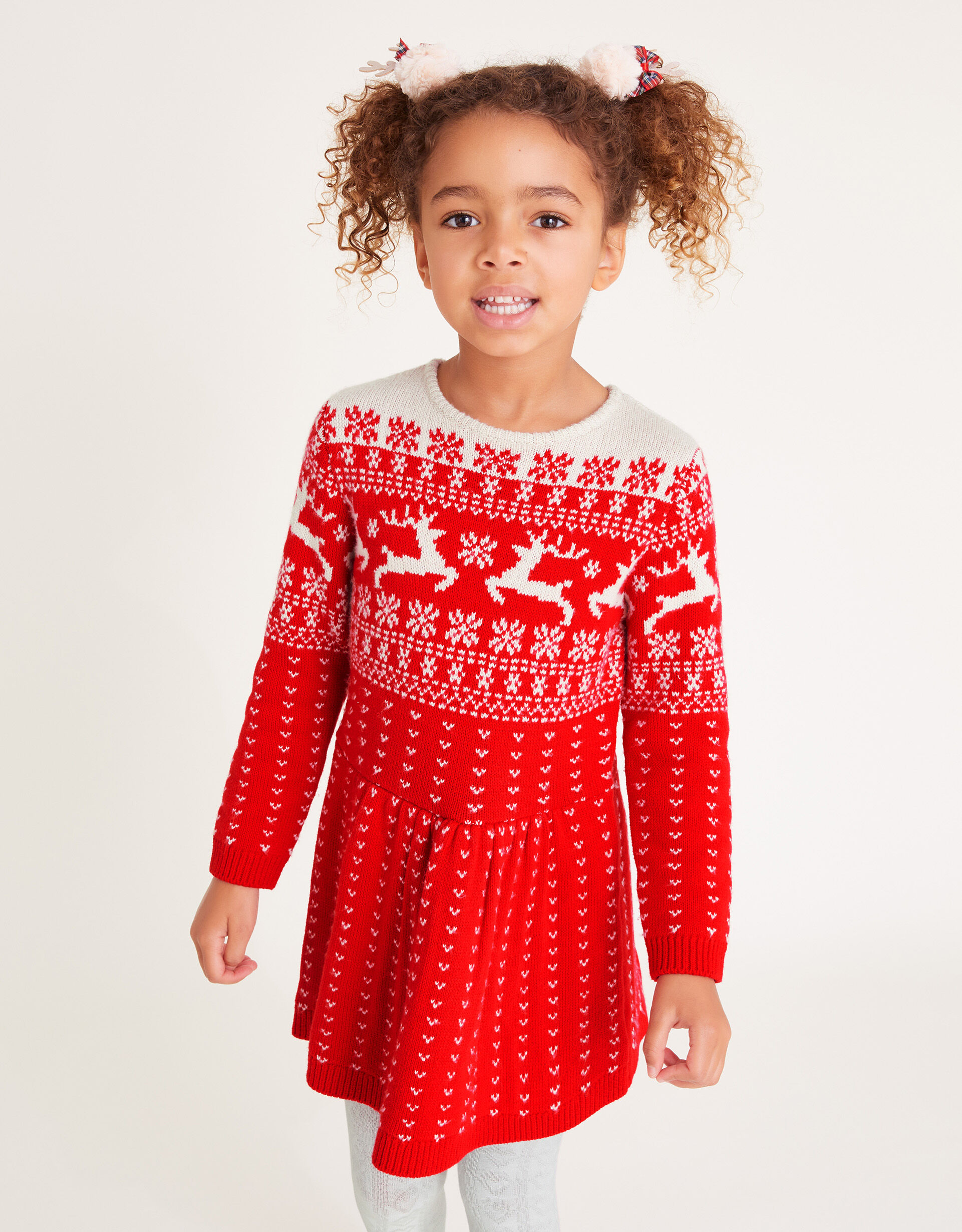 Christmas Fair Isle Sweater Dress Red
