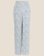 Daenerys Ditsy Print Trousers in LENZING™ ECOVERO™ , Blue (BLUE), large