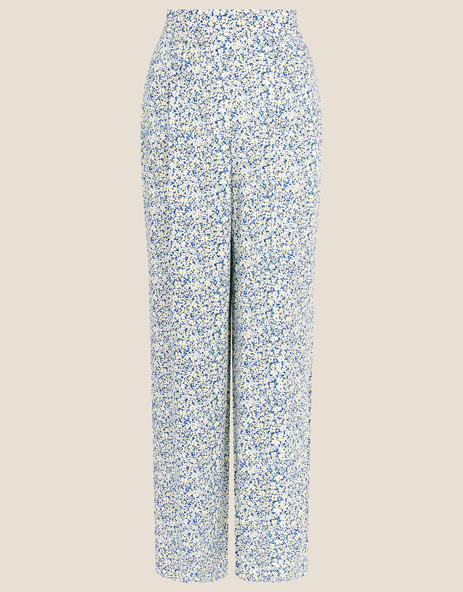 Daenerys Ditsy Print Trousers in LENZING™ ECOVERO™ , Blue (BLUE), large