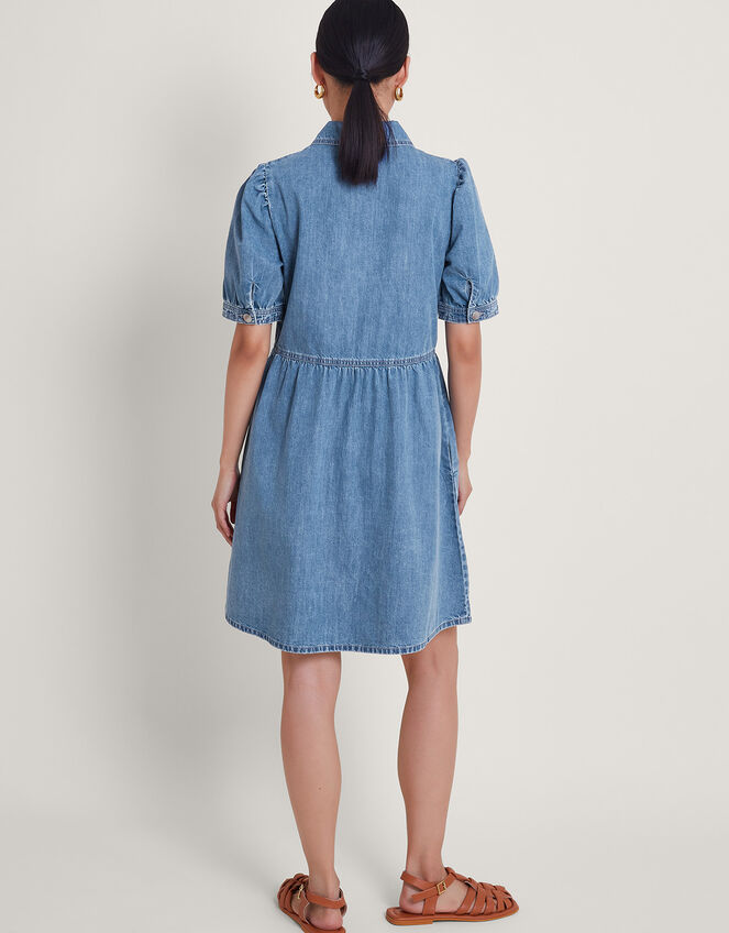 Adeena Denim Mini Dress, Blue (DENIM BLUE), large