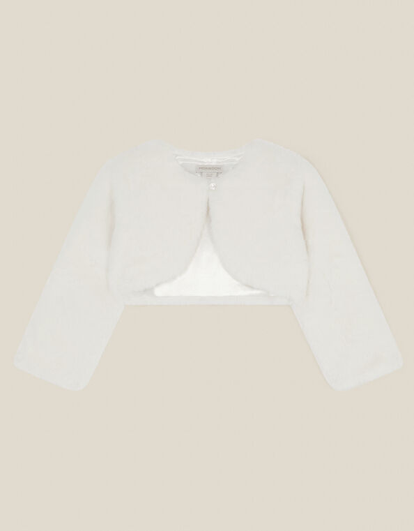 Baby Lara Faux Fur Jacket, Ivory (IVORY), large