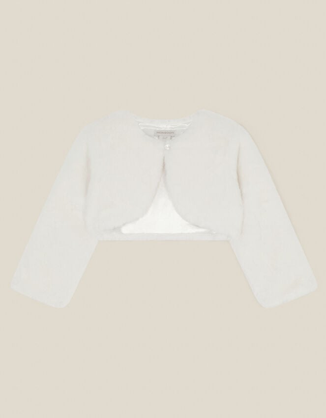 Baby Lara Faux Fur Jacket, Ivory (IVORY), large