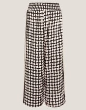 Geena Geometric Print Wide Leg Trousers, Black (BLACK), large