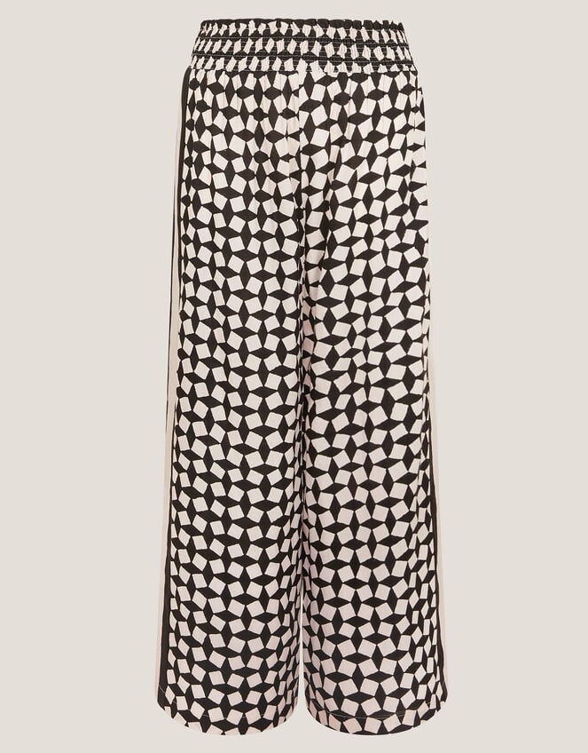Geena Geometric Print Wide Leg Trousers, Black (BLACK), large