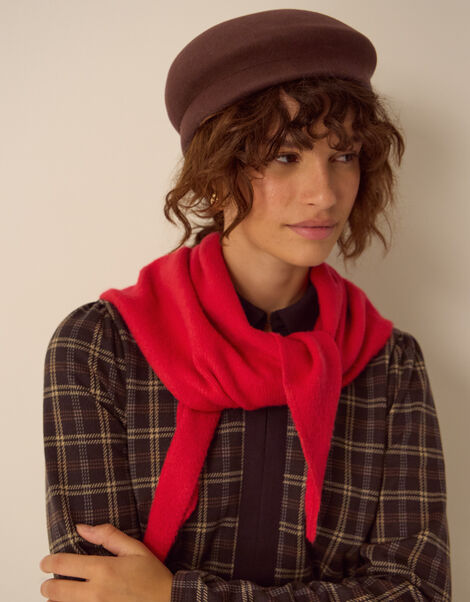 Fae Knitted Triangle Scarf, Red (RED), large