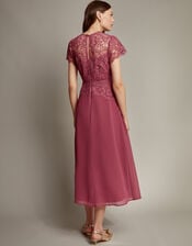 Monica Lace Midi Bridesmaid Dress, DARK PINK, large