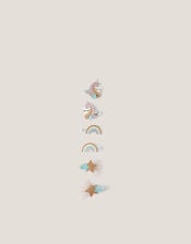 6-Pack Unicorn Hair Clips, , large