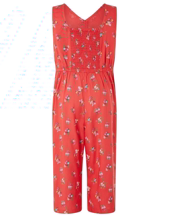 Grace Floral Ruffle Jumpsuit in LENZING™ ECOVERO™, Red (RED), large