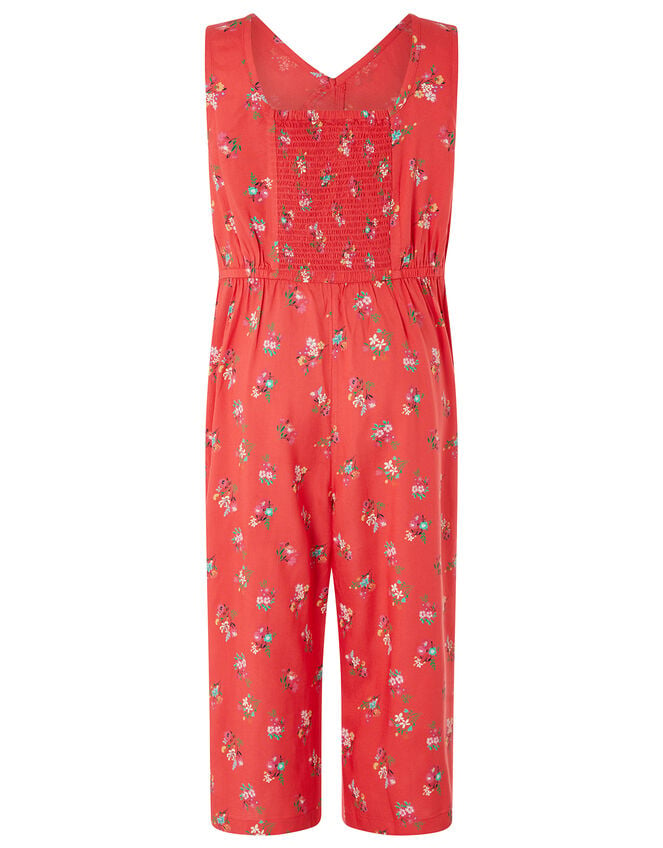 Grace Floral Ruffle Jumpsuit in LENZING™ ECOVERO™, Red (RED), large