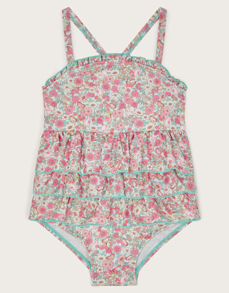 Baby Ditsy Floral Frilly Swimsuit, Pink (PINK), large