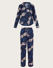 Dragonfly Print Pyjama Set in LENZING™ ECOVERO™	, Blue (NAVY), large