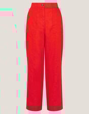 Jolie Regular Linen Wide Leg Trousers, Orange (CORAL), large